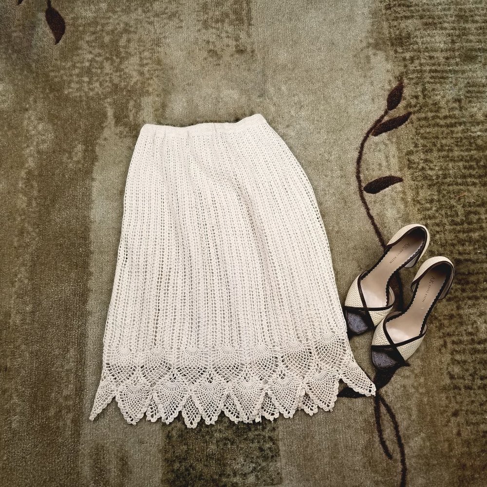 Elegant Cream A-Line Skirt